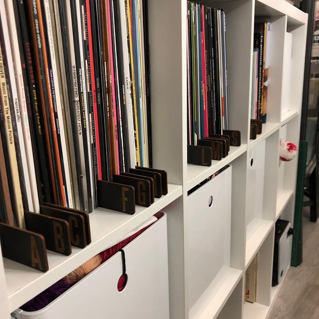 Eco Friendly, Black Both Sides Vinyl Record Dividers, A to Z, Poplar Dividers, Vinyl Album Organisation, LP Separators - cilpastore