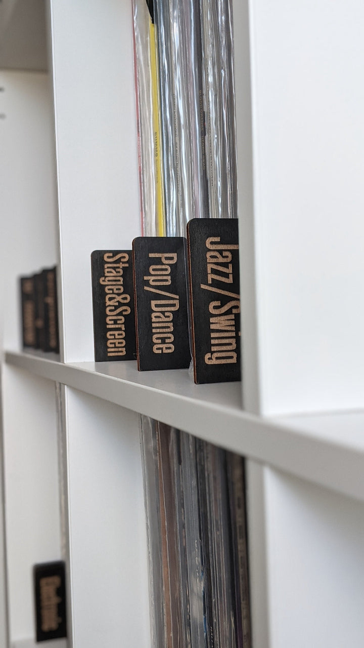 Eco Friendly, Black Genre Record Dividers, Both sides Set of Record Dividers, Custom Genre Record Dividers, Band Name Dividers - cilpastore