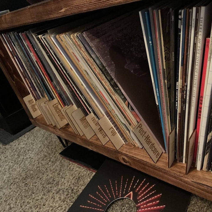 Eco Friendly, Black Genre Record Dividers, Both sides Set of Record Dividers, Custom Genre Record Dividers, Band Name Dividers - cilpastore
