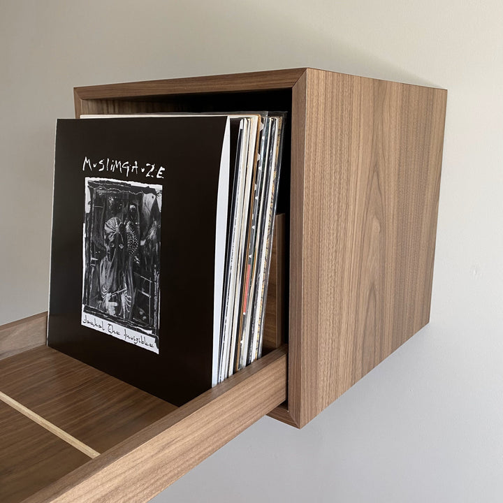 Floating Vinyl Record Storage with Drawer Wood Vinyl Records Storage Modern design Record Storage Record Rack LP Record Stand - cilpastore